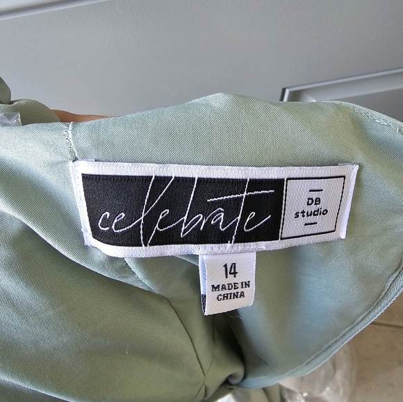 Dusty sage, floor length, flutter sleeve, chiffon, braidsmaid, dress - Picture 5 of 5